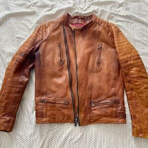 D73 Leather Jacket, Motorcycle Jacket, Size M